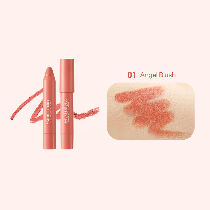 BY FLOWER Eco Crayon Lip Velvet 01 Angel Blush