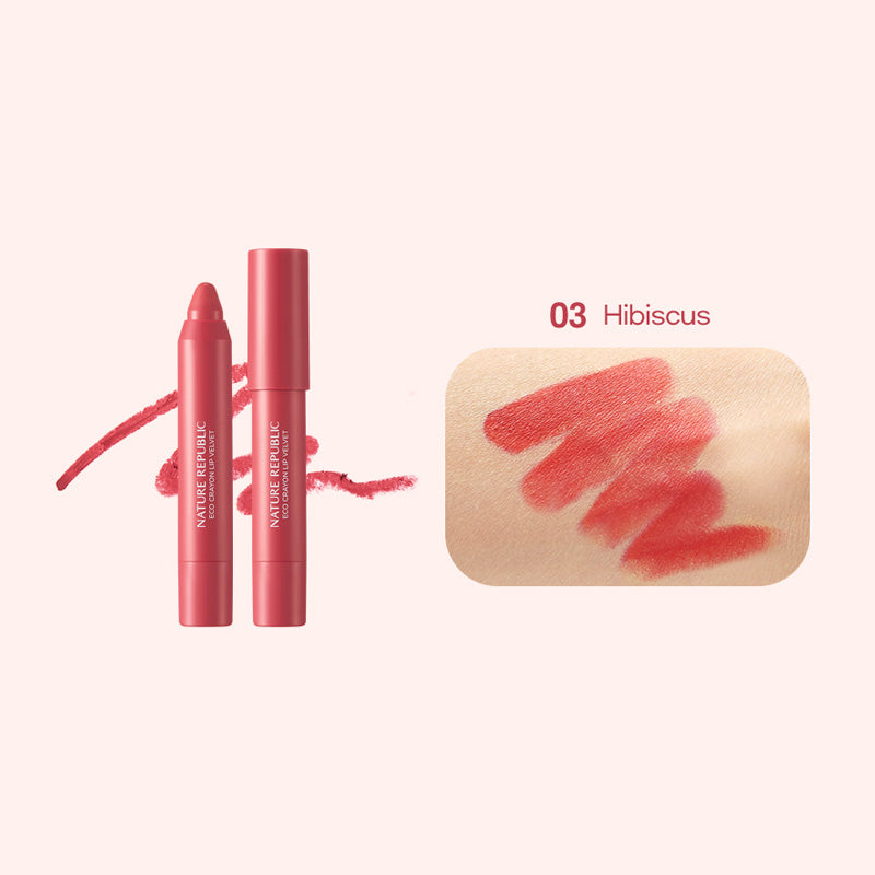 BY FLOWER Eco Crayon Lip Velvet 03 Hibiscus