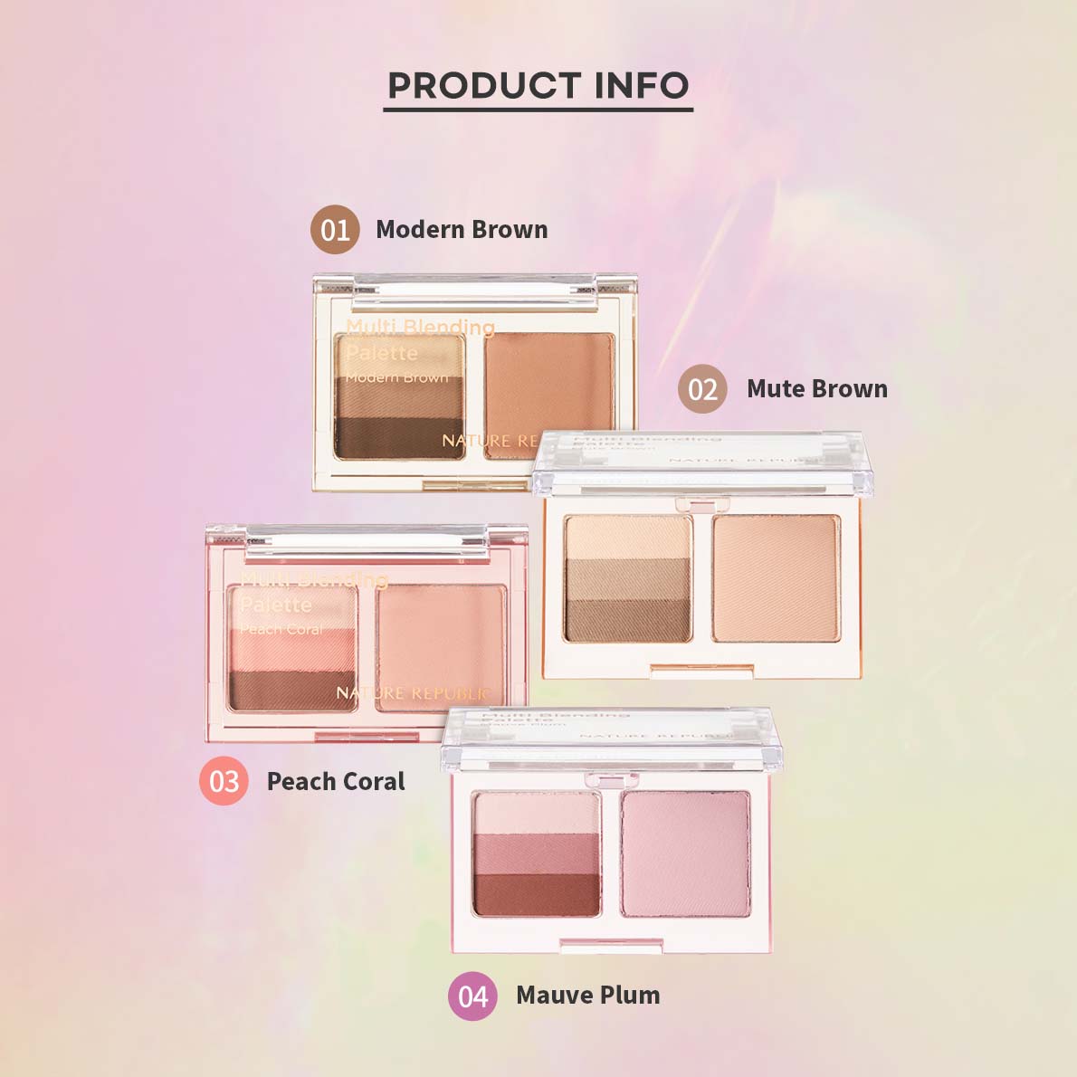 COLOR BLOSSOM Multi Blending Palette 02 Mute Brown