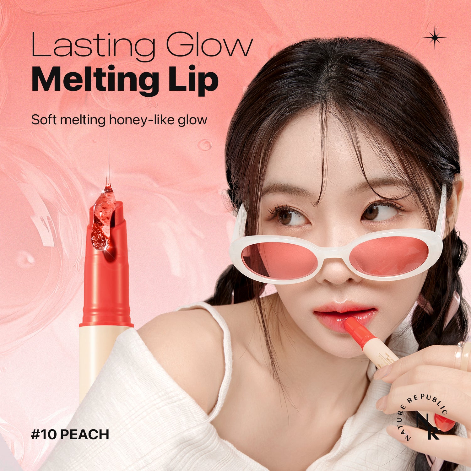 HONEY MELTING LIP 10 Peach – NATURE REPUBLIC