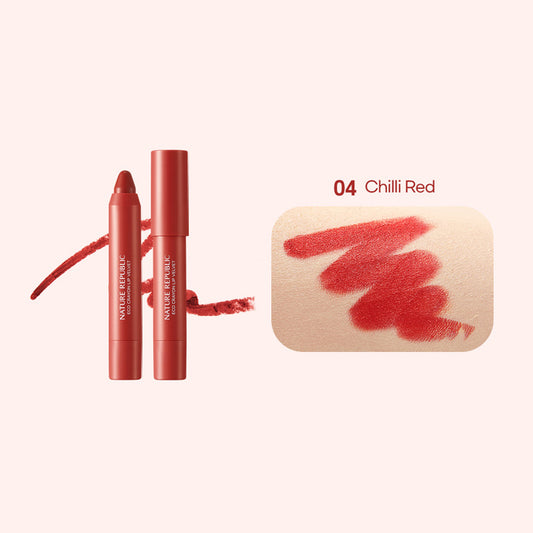 BY FLOWER Eco Crayon Lip Velvet 04 Chilli Red