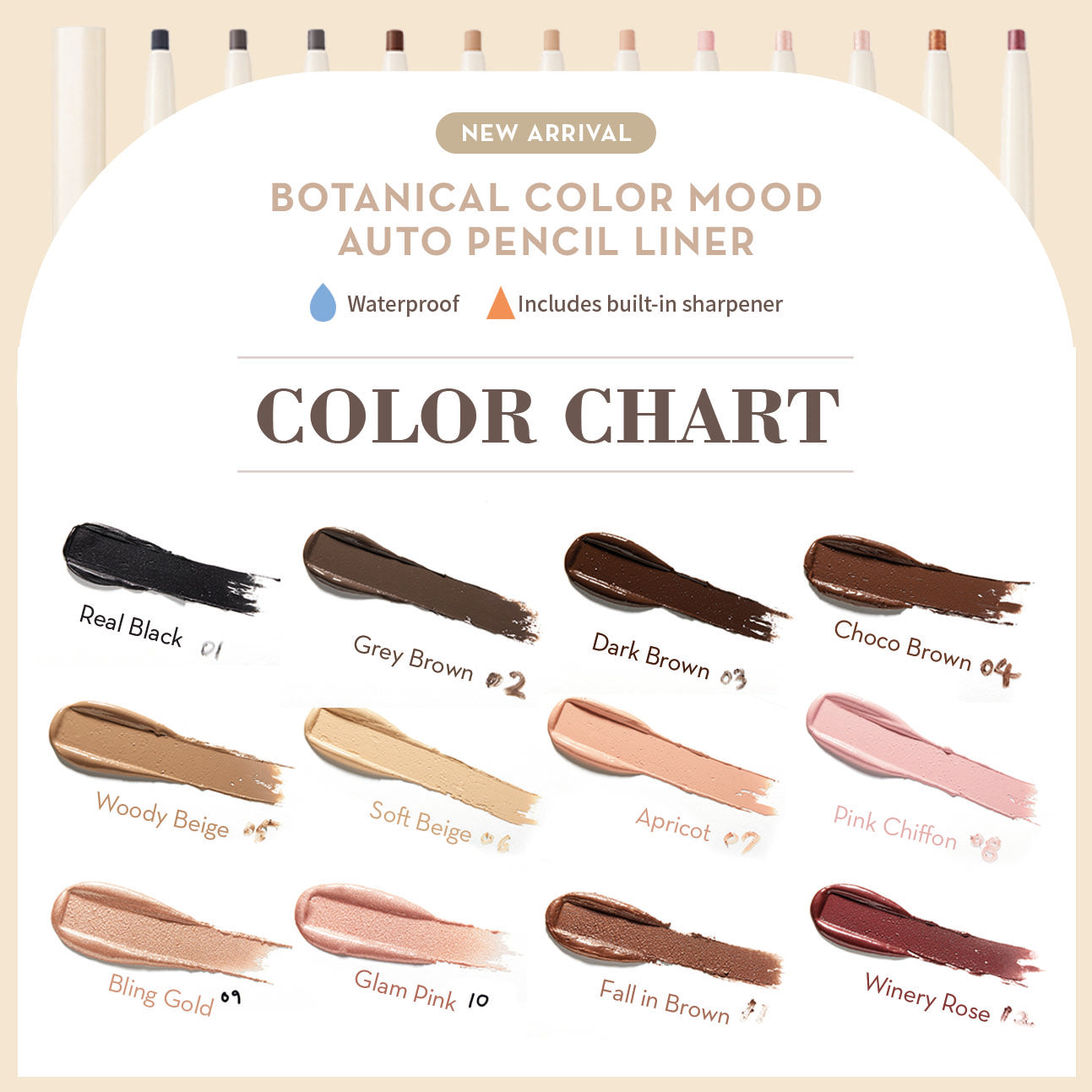 BOTANICAL Color Mood Auto Pencil Liner 04 Choco Brown